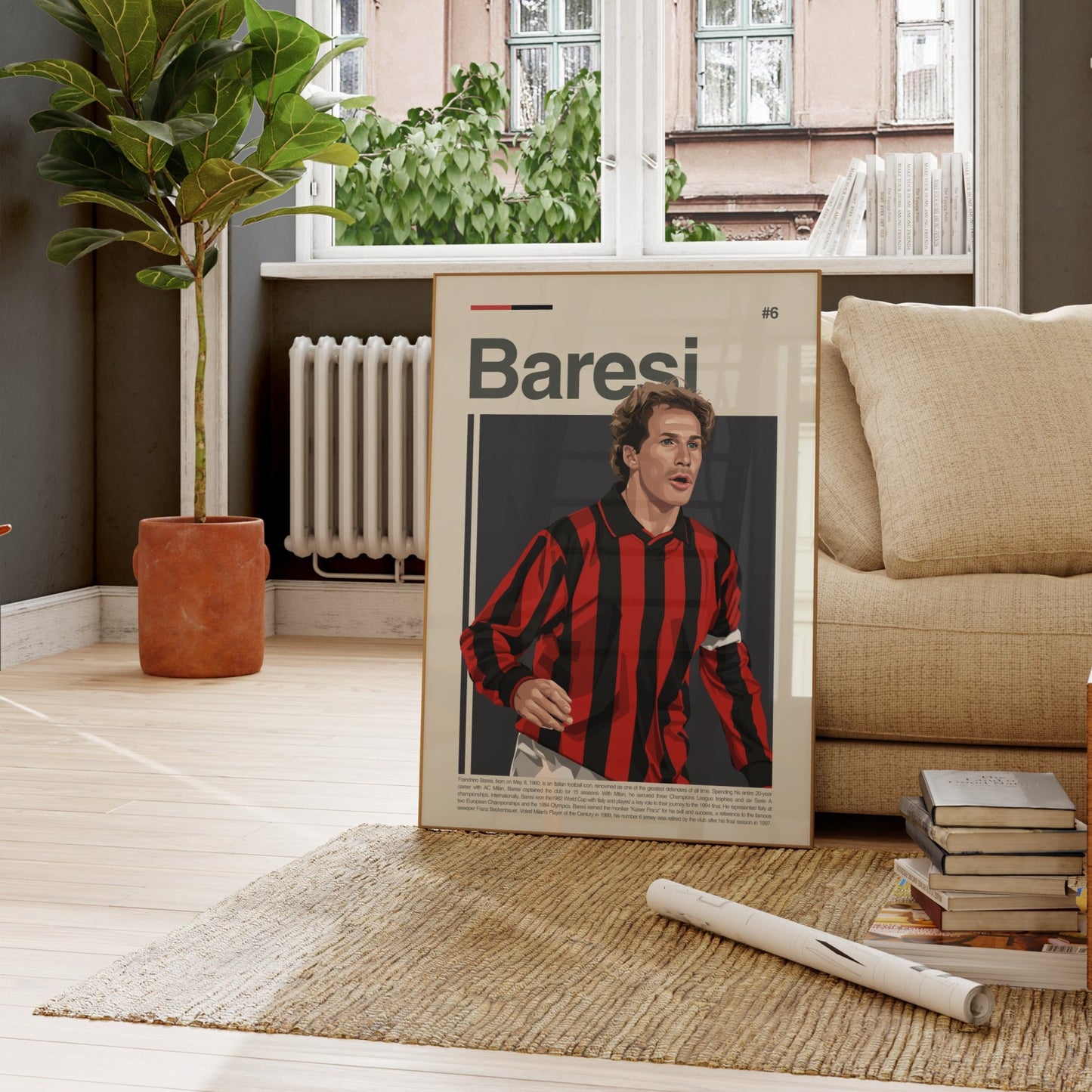 Franchino Baresi Milan Print