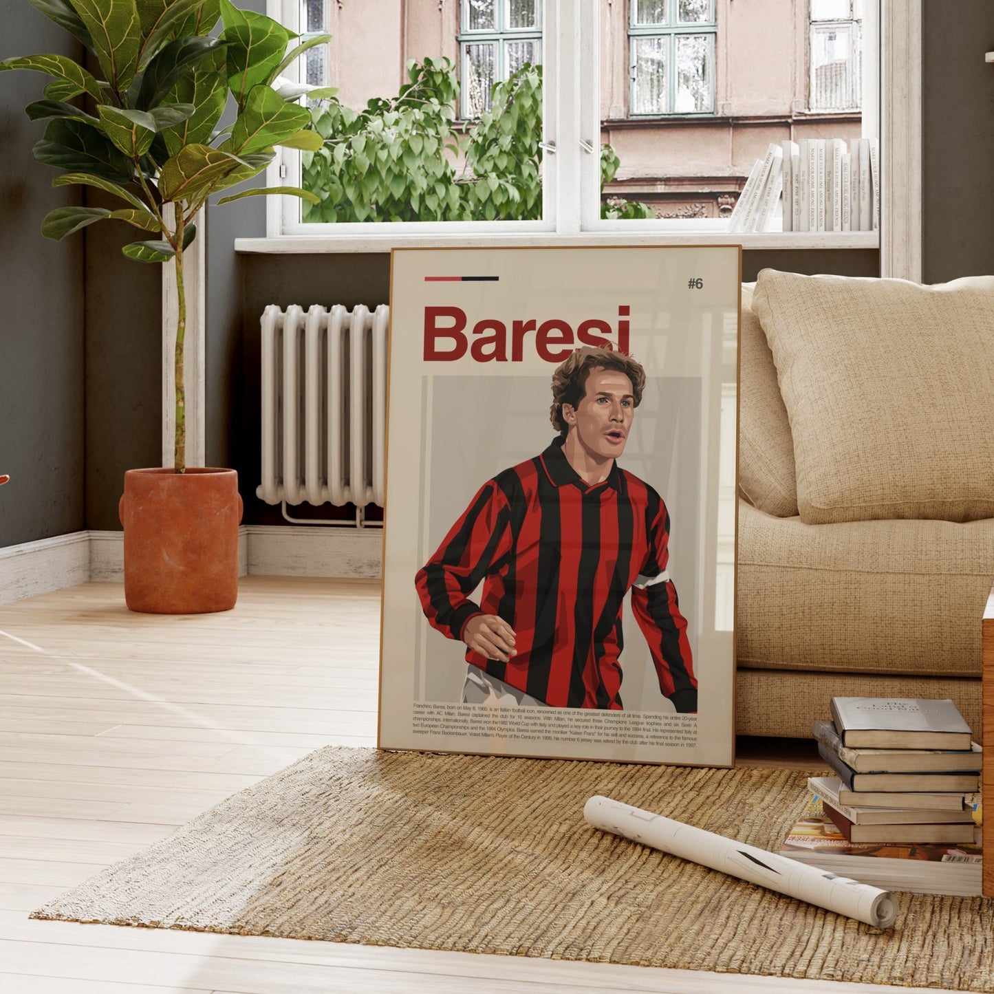 Franchino Baresi Milan Print