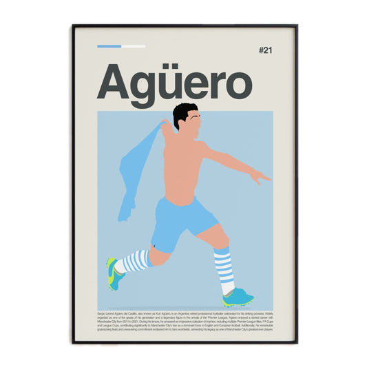 Sergio Agüero Man City Print
